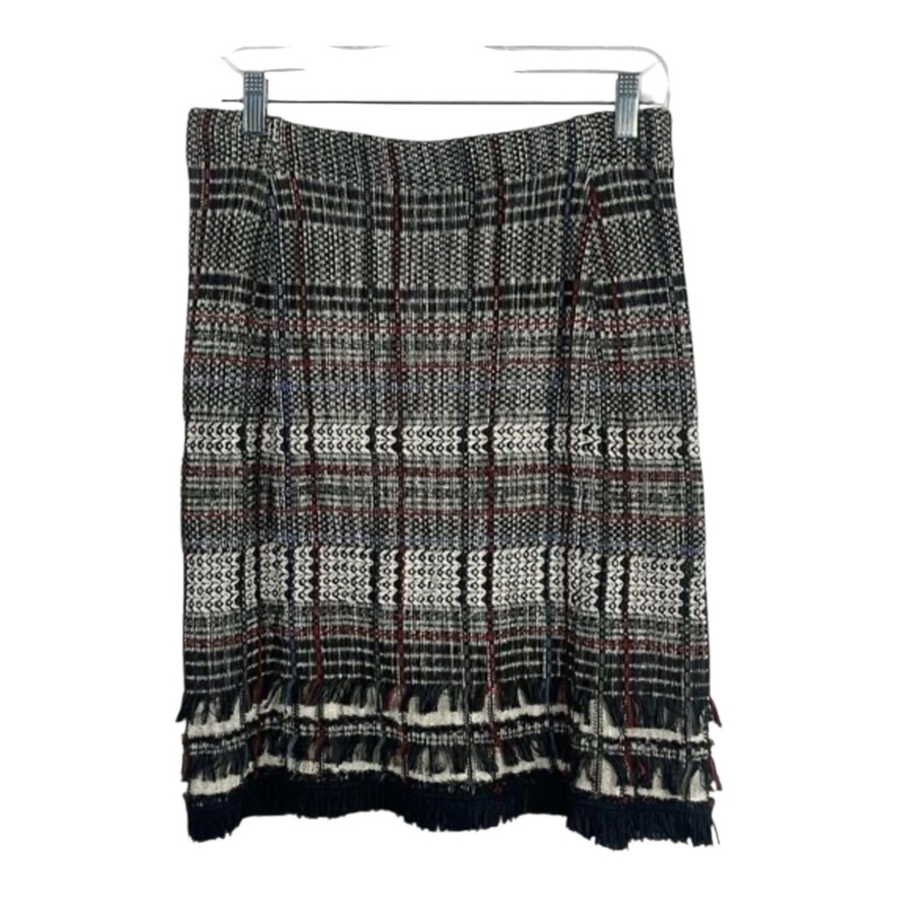 Plaid Fringe Hem blazer and skirt set